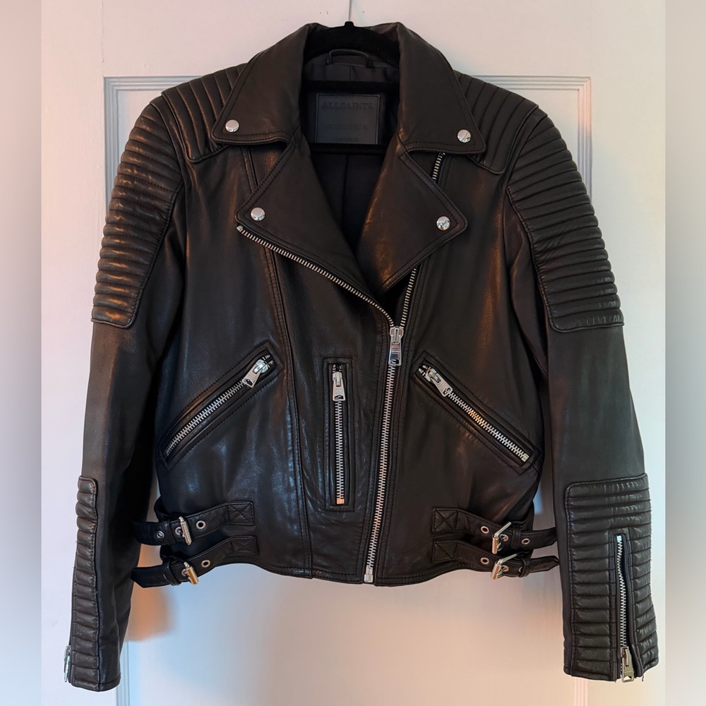 All Saints Leather Biker Jacket PERFECT CONDITION US8